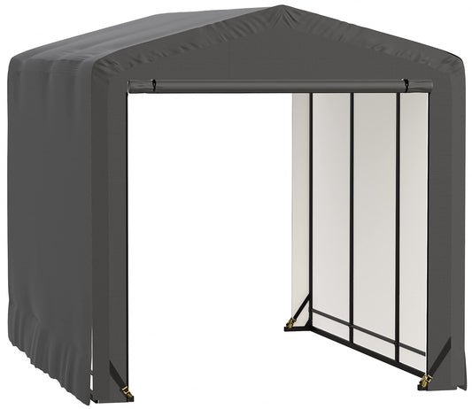 ShelterLogic ShelterTube Abri de garage et de stockage, 10' x 14' x 10', cadre en acier robuste, boîtier résistant au vent et à la neige, gris 10' x 14' x 10' 