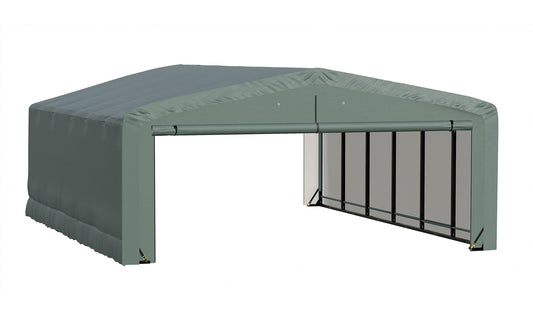 ShelterLogic ShelterTube Abri de garage et de stockage, 20' x 27' x 10', cadre en acier robuste, boîtier résistant au vent et à la neige, vert 20' x 27' x 10' 