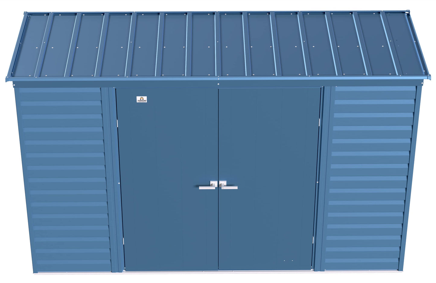 Arrow Shed Select 10' x 4' Outdoor Lockable Steel Storage Shed Building, Blue Grey