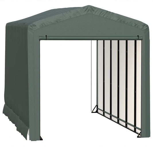 ShelterLogic ShelterTube Garage & Storage Shelter, 14' x 27' x 16' Heavy-Duty Steel Frame Wind and Snow-Load Rated Enclosure, Green 14' x 27' x 16'