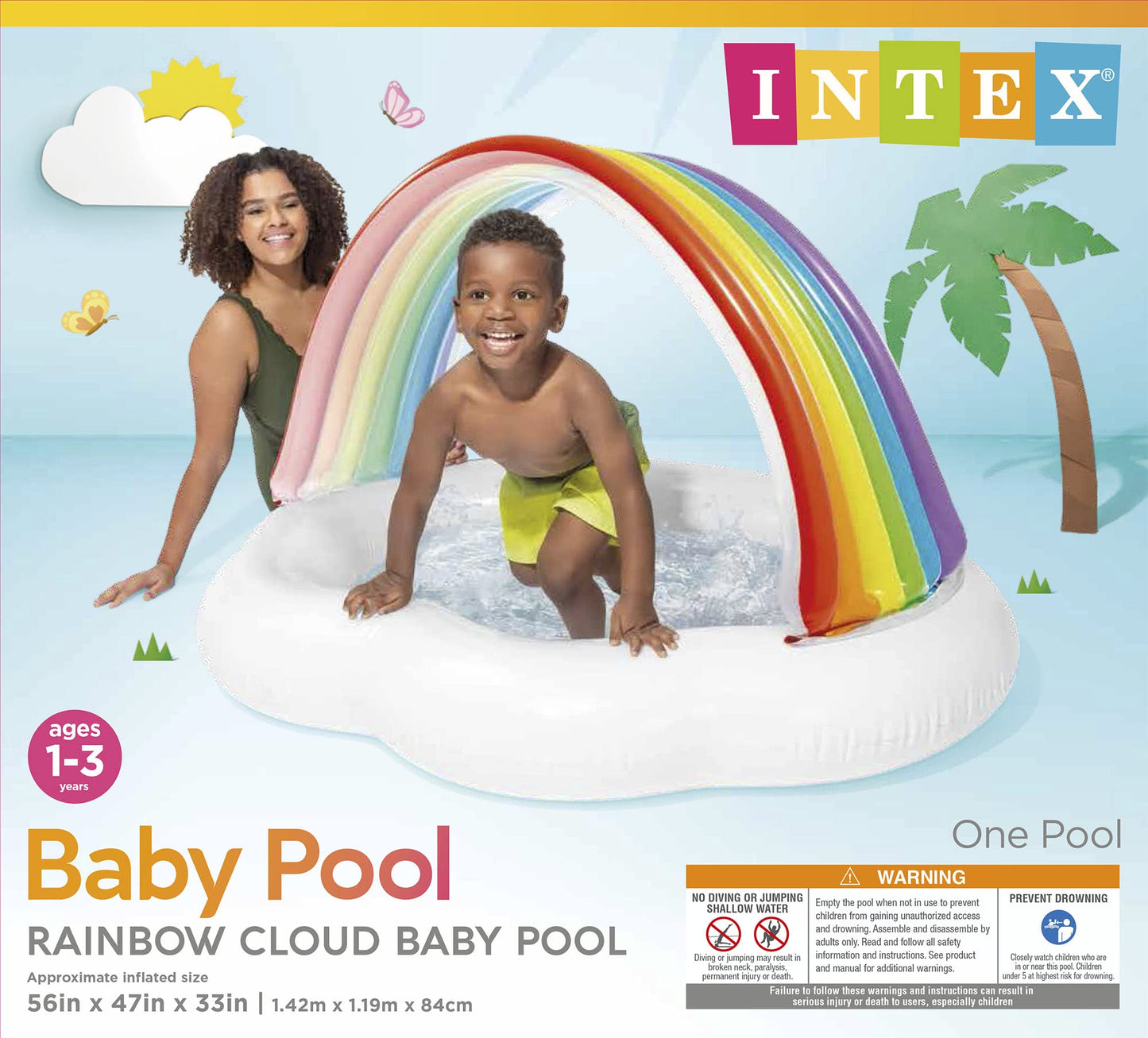 Intex Rainbow Cloud Baby Pool, Ages 1-3