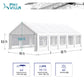 PHI VILLA 32'x16' Outdoor Heavy Duty Party Tent Large Commercial Canopy Wedding Event Shelter Carport with Romevable Sidewalls for Patio Outdoor Garden Events, White 32FTx16FT