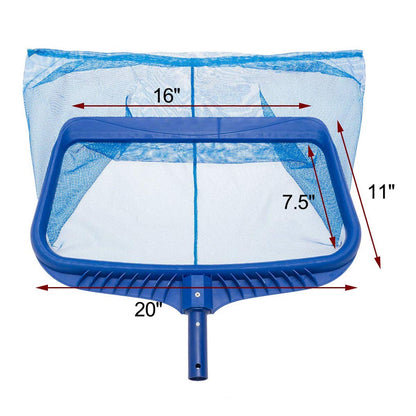 AnSun Filet d'écumoire de piscine amélioré, râteau à feuilles robuste pour nettoyer la piscine et l'étang, attrape-sac profond en maille fine avec cadre en plastique solide