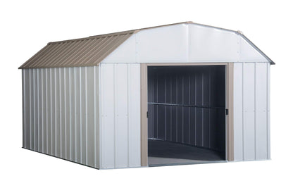 Arrow Shed LX1014 10 x 14 pi. Hangar de rangement en acier galvanisé taupe/coquille d'œuf de style grange 10 x 14 pi. 