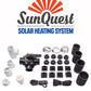 SunQuest Complete Pool Heater System - 3 (2ft x 20ft) Panels w/Bypass and Roof Kit - Solar Heater for Above Ground & Inground Swimming Pools - Tube on Web Design Panel-Polypropylene UV Resistant 3 - 2ft x 20ft Roof-Mounted