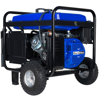 DuroMax XP8500E Gas Powered Portable Generator-8500 Watt Electric Start-Camping & RV Ready, 50 State Approved, Blue/Black 8,500-Watt Gas