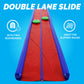 Double Slip and Slide Backyard Water Fun - 25 Feet x 6 Feet Waterslide with Sprinkler and Inflatable Body Boards for Kids - Outdoor Summer Toy Blue Blue 25 Ft
