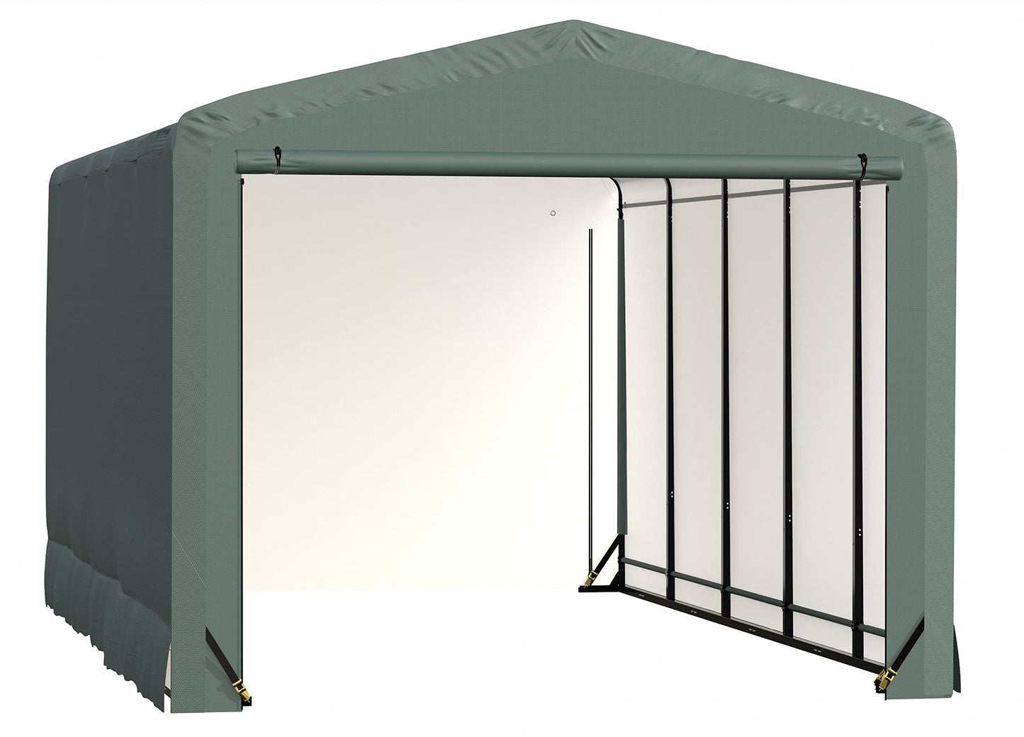 ShelterLogic ShelterTube Abri de garage et de stockage, 12' x 23' x 10', cadre en acier robuste, boîtier résistant au vent et à la neige, vert 12' x 23' x 10' 