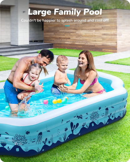 Valwix Inflatable Swimming Pool, Full-Sized Roma Shape, Ages 3+, Outdoor Garden Backyard Family Pool