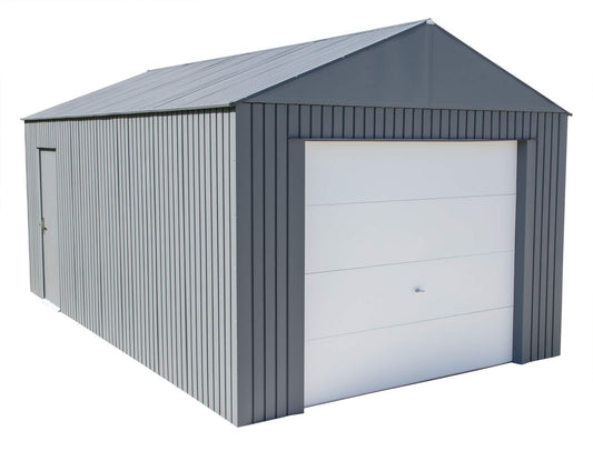 Sojag Everest Galvalume Steel 12' x 20' avec murs extra hauts pour garage, bâtiment de stockage, charbon de bois 12' x 20' 