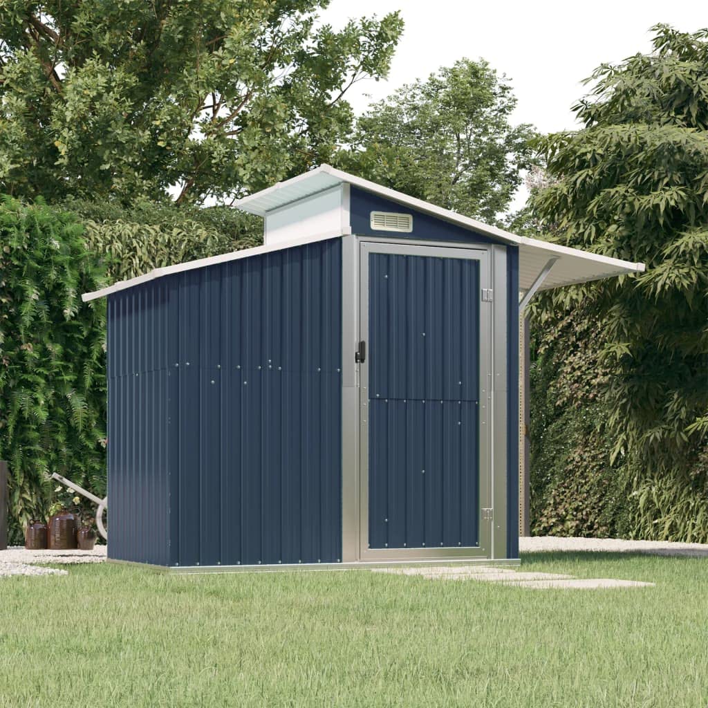 GOLINPEILO Outdoor Garden Shed with Sliding Doors and Vents Galvanized Steel Outdoor Tool Shed Pool Supplies Organizer Outside Shed for Yard Backyard Lawn Mower, Anthracite 106.3"x51.2"x82.1" 106.3"x51.2"x82.1"