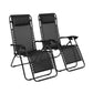 Zero Gravity Chairs Set of 2 Pool Lounge Chair Zero Gravity Recliner Zero Gravity Lounge Chair Antigravity Chairs Anti Gravity Chair Folding Reclining Camping Chair with Headrest by Naomi Home - Black Modern