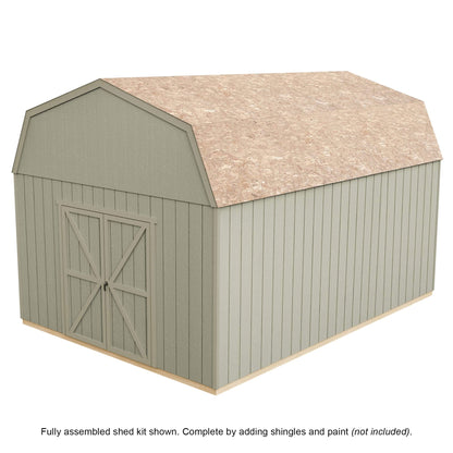 Handy Home Products Hudson 12x16 Do-it-Yourself Wooden Storage Shed Brown Without Floor