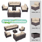 ALAULM 9 Pieces Sectional Sofa Sets, Outdoor Patio Furniture Set - Sand