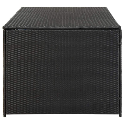 Festnight Patio Storage Box Deck Box for Patio Furniture, Outdoor Cushions, Garden Tools and Pool Toys Poly Rattan 70.8"x35.4"x29.5" Black