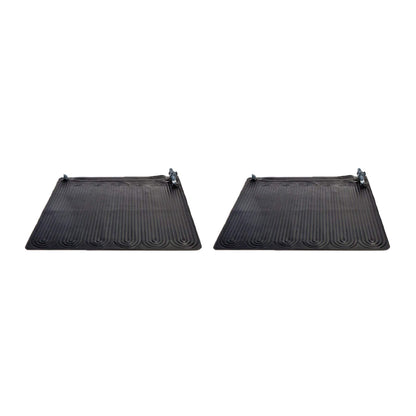 Intex 28685E Tapis de chauffe-eau solaire de piscine 47 pouces x 47 pouces pour piscine hors sol de 8 000 gallons avec fixation de tuyau Noir (lot de 2) 