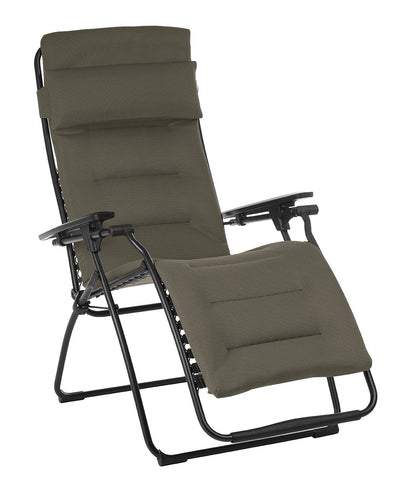 Lafuma Futura Air Comfort Zero Gravity Recliner (Gris taupe) Fauteuil inclinable d'extérieur rembourré et pliant Gris taupe AirComfort