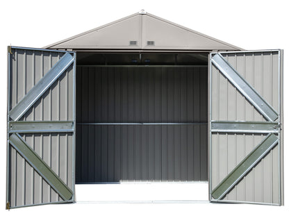 Arrow Shed Elite 8' x 6' Outdoor Lockable Steel Storage Shed Building, Cool Grey