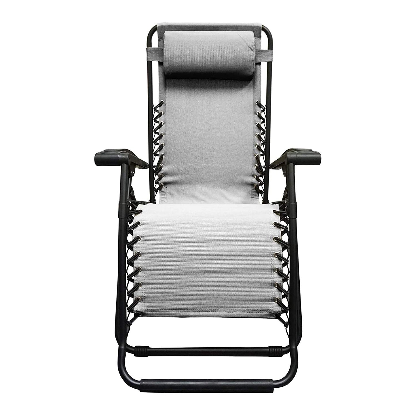 Caravan Sports Zero Gravity Outdoor Portable Folding Camping Lawn Deck Patio Pool Recliner Lounge Chair for Adults, Adjustable Headrest, Gray Grey