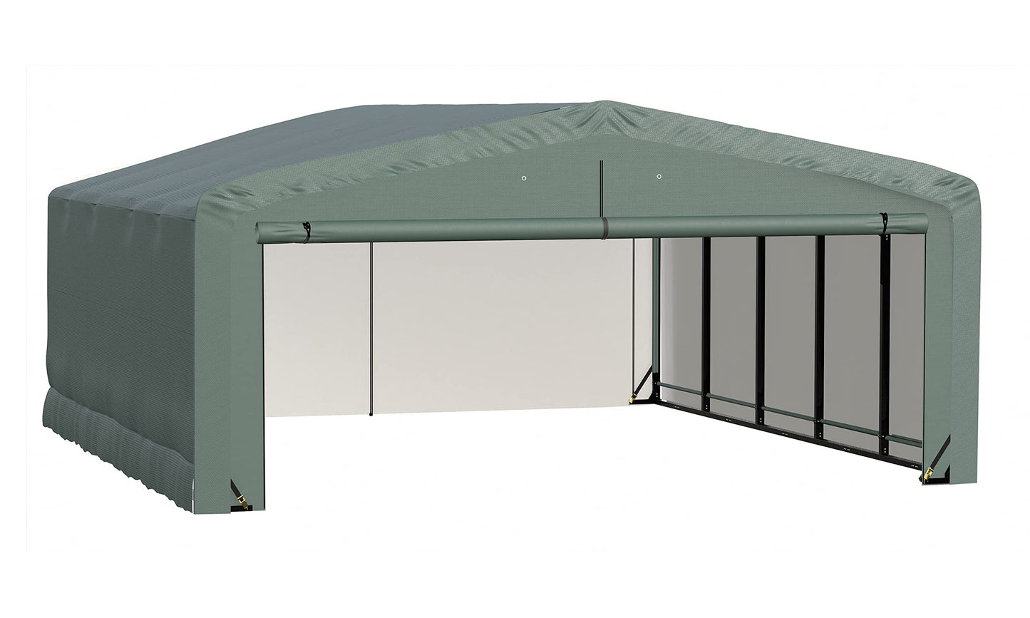 ShelterLogic ShelterTube Abri de garage et de stockage, 20' x 23' x 10', cadre en acier robuste, boîtier résistant au vent et à la neige, vert 20' x 23' x 10' 