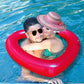 SUNSHINE-MALL Inflatable Swim Rings, Heart Shaped Swimming Pool Float Loungers Tube, Water Fun Beach Party Toys for Kids, Adults Gold,Red