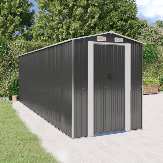 GOLINPEILO Metal Outdoor Garden Storage Shed, Large Steel Utility Tool Shed Storage House, Steel Yard Shed with Double Sliding Doors, Utility and Tool Storage, Anthracite 75.6"x238.6"x87.8" 75.6"x238.6"x87.8"