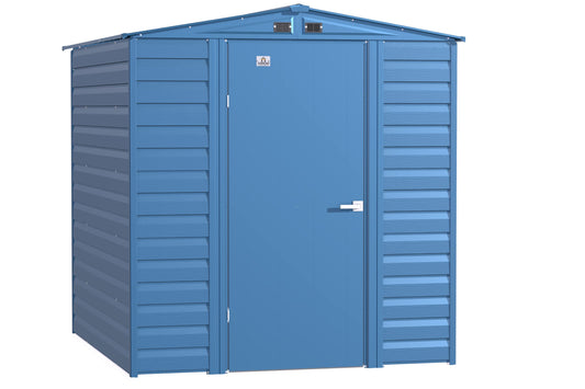 Arrow Shed Select Hangar de rangement extérieur verrouillable en acier, 6' x 7', bleu gris 