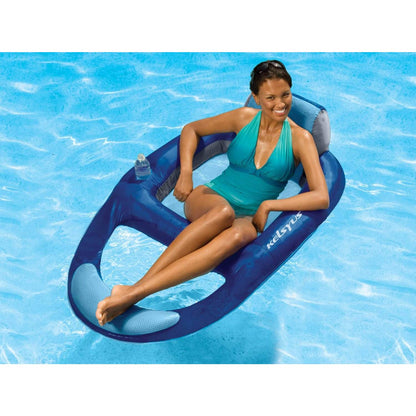 Chaise longue de piscine Kelsyus Spring Float, chaise longue bleu clair