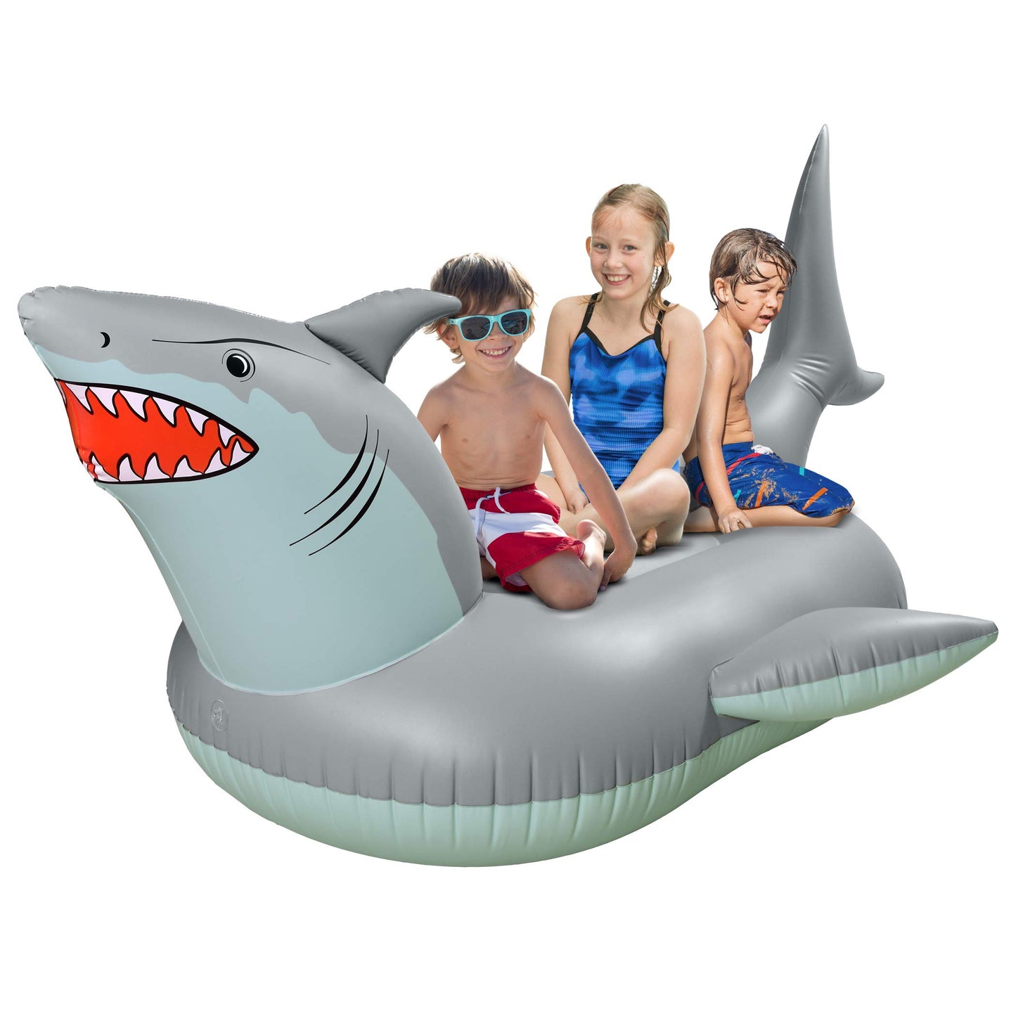GoFloats 'Great White Bite' Shark Pool Float Party Tube - Inflatable Rafts, Adults & Kids Giant Raft