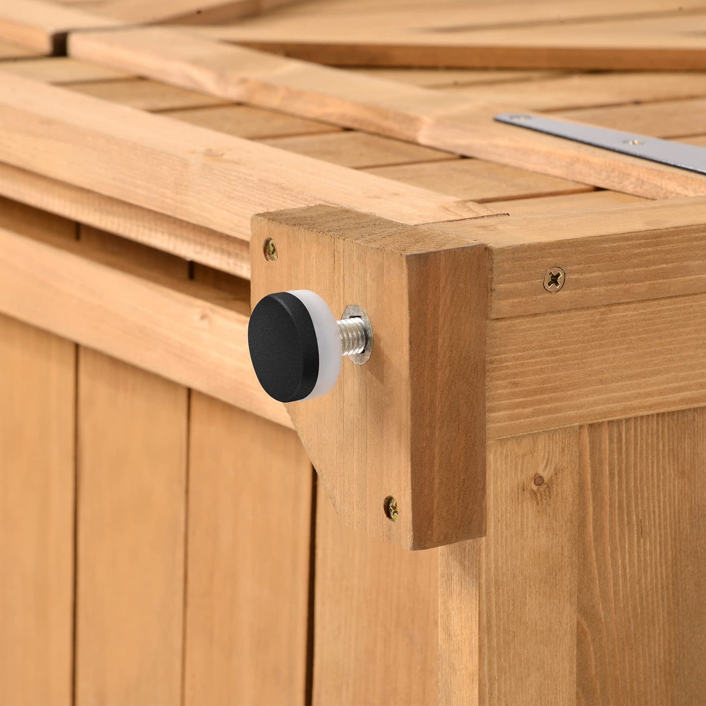 Armoire de rangement extérieure en bois étanche, abri de jardin avec étagères à 3 niveaux, abri vertical extérieur avec 2 portes doubles et pieds réglables, bois de sapin, verrouillable, naturel 35,4 x 22,4 x 69,3 Naturel-3 