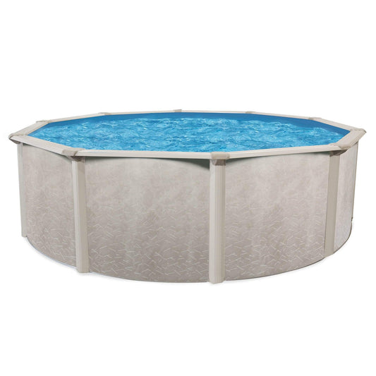 Aquarian Phoenix 21' x 52" Round Durable Steel Framed Quick Assembly Above Ground Family Sized Outdoor Backyard Swimming Pool