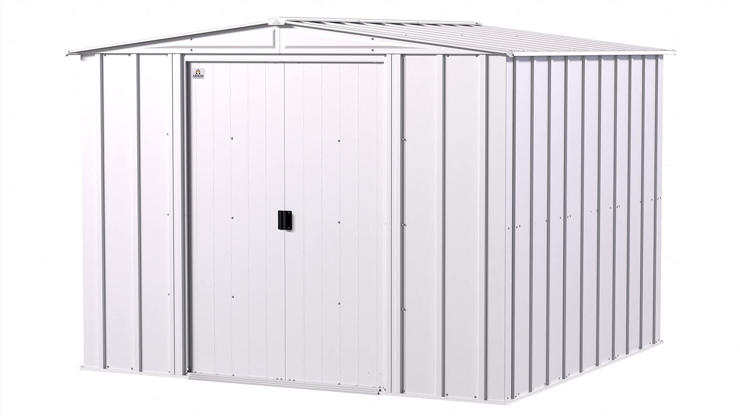 Arrow Shed Classic 8' x 8' Hangar de rangement extérieur cadenassable en acier, gris flûte 8' x 8' 