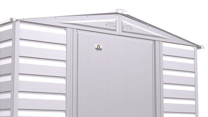 Arrow Shed Select Hangar de rangement extérieur verrouillable en acier, 6' x 7', gris flûte 