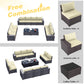 ALAULM 12 Pieces High-back Sectional Sofa Sets Outdoor Patio Furniture - Cream