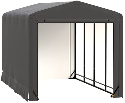 ShelterLogic ShelterTube Abri de garage et de stockage, 10' x 18' x 10', cadre en acier robuste, boîtier résistant au vent et à la neige, gris 10' x 18' x 10' 