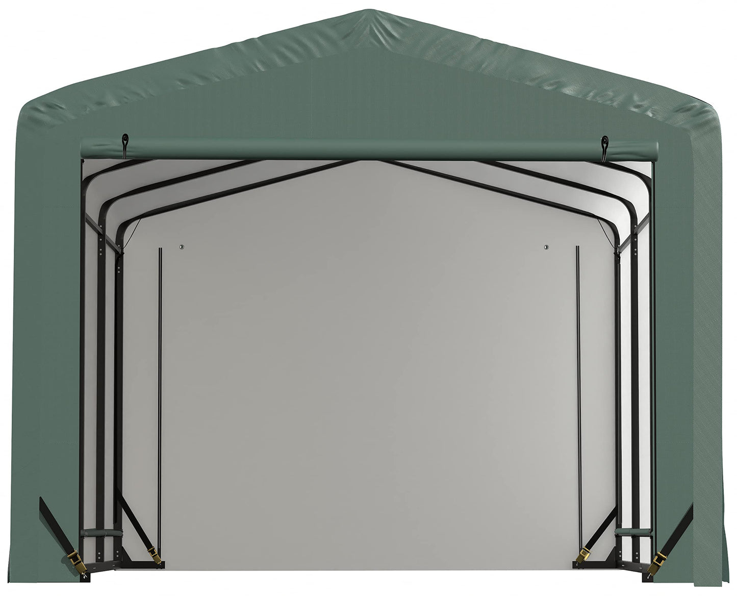 ShelterLogic ShelterTube Abri de garage et de stockage, 10' x 18' x 8', cadre en acier robuste, boîtier résistant au vent et à la neige, vert 10' x 18' x 8' 