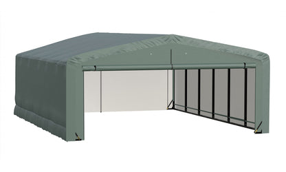 ShelterLogic ShelterTube Abri de garage et de stockage, 20' x 27' x 10', cadre en acier robuste, boîtier résistant au vent et à la neige, vert 20' x 27' x 10' 