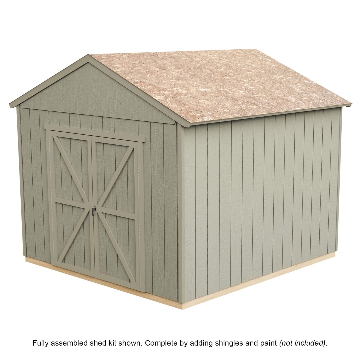Handy Home Products Astoria 12x12 Do-It-Yourself Wooden Storage Shed Brown Without Floor