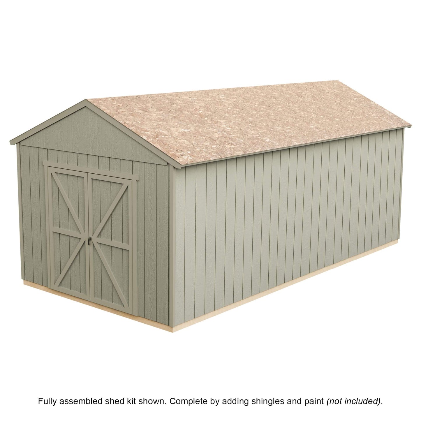 Handy Home Products Rookwood 10x18 Do-It-Yourself Wooden Storage Shed with Floor Brown