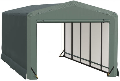 ShelterLogic ShelterTube Abri de garage et de stockage, 10' x 23' x 8', cadre en acier robuste, boîtier résistant au vent et à la neige, vert 10' x 23' x 8' 