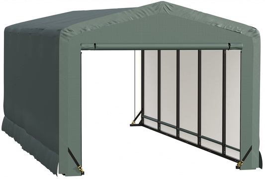 ShelterLogic ShelterTube Abri de garage et de stockage, 10' x 23' x 8', cadre en acier robuste, boîtier résistant au vent et à la neige, vert 10' x 23' x 8' 