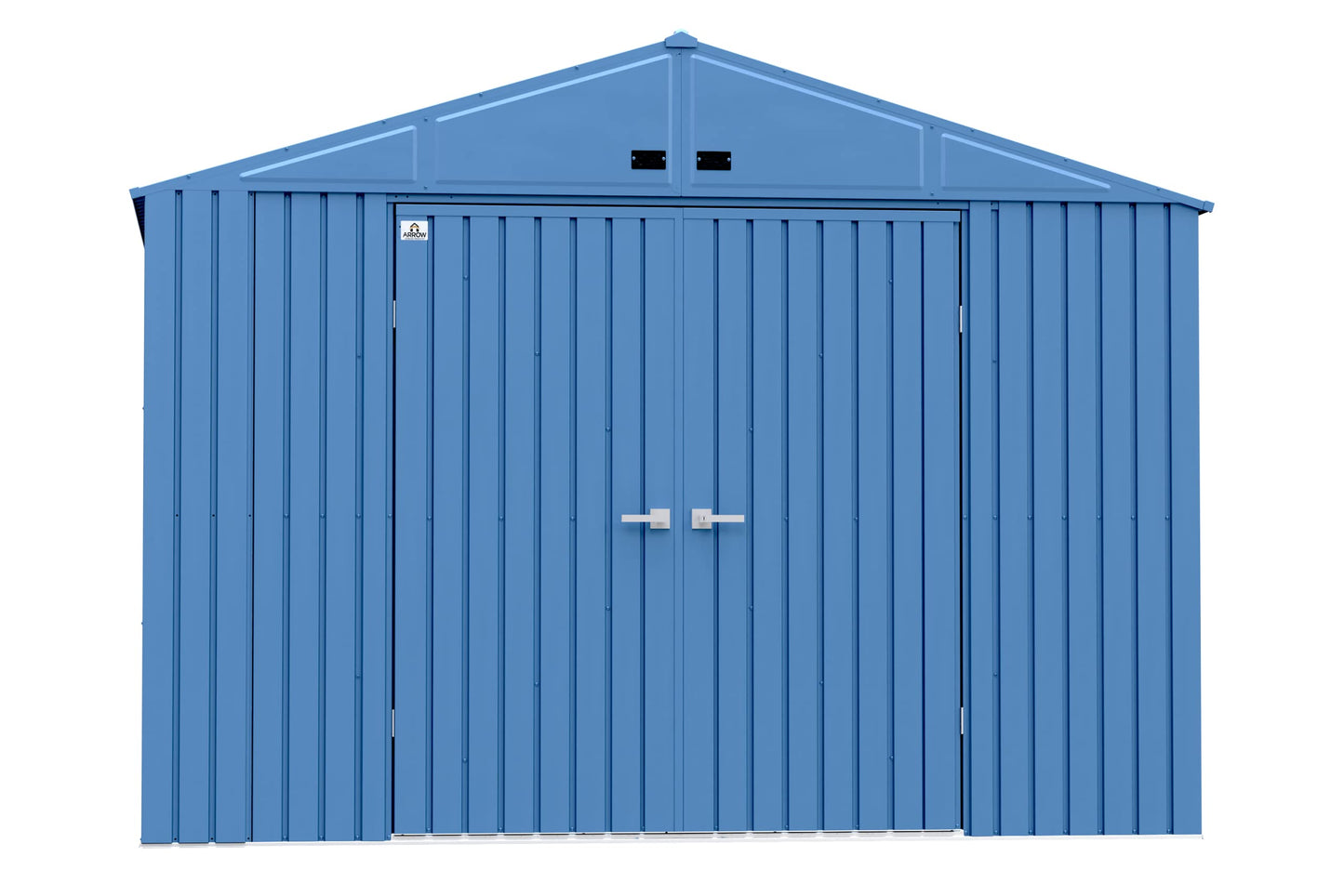 Arrow Shed Elite Abri de rangement extérieur verrouillable en acier avec toit à pignon de 10' x 12', bleu gris 