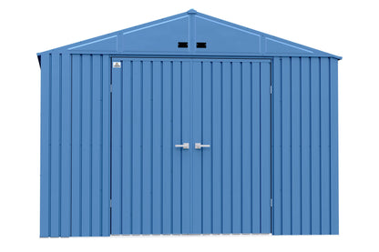 Arrow Shed Elite Abri de rangement extérieur verrouillable en acier avec toit à pignon de 10' x 12', bleu gris 