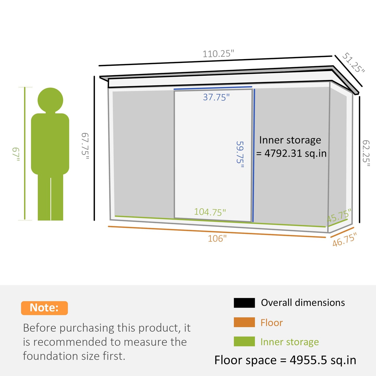 Outsunny Abri de jardin en métal de 9' x 4' avec porte coulissante, aménagement spacieux et construction durable pour jardin, patio, pelouse gris foncé gris 