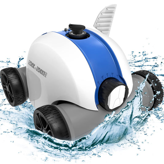 Robot nettoyeur de piscine sans fil, aspirateur de piscine automatique avec 60 à 90 minutes de temps de travail, batterie rechargeable, étanche IPX8 pour piscines hors sol/enterrées jusqu'à 861 m²