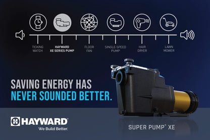 Hayward W3SP2610X15XE Super Pump XE Ultra-High Efficiency Pool Pump, 1.65THP, 230/115V 1.65 HP Mutiple Speed