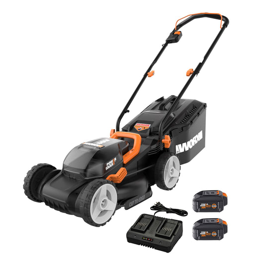Worx WG779 40V Power Share 4.0Ah 14" Cordless Lawn Mower (Batteries & Charger Included) 14" 40-Volt 4.0Ah Batteries Included