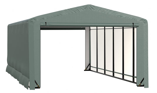 ShelterLogic ShelterTube Abri de garage et de stockage, 12' x 23' x 8', cadre en acier robuste, boîtier résistant au vent et à la neige, vert 12' x 23' x 8' 