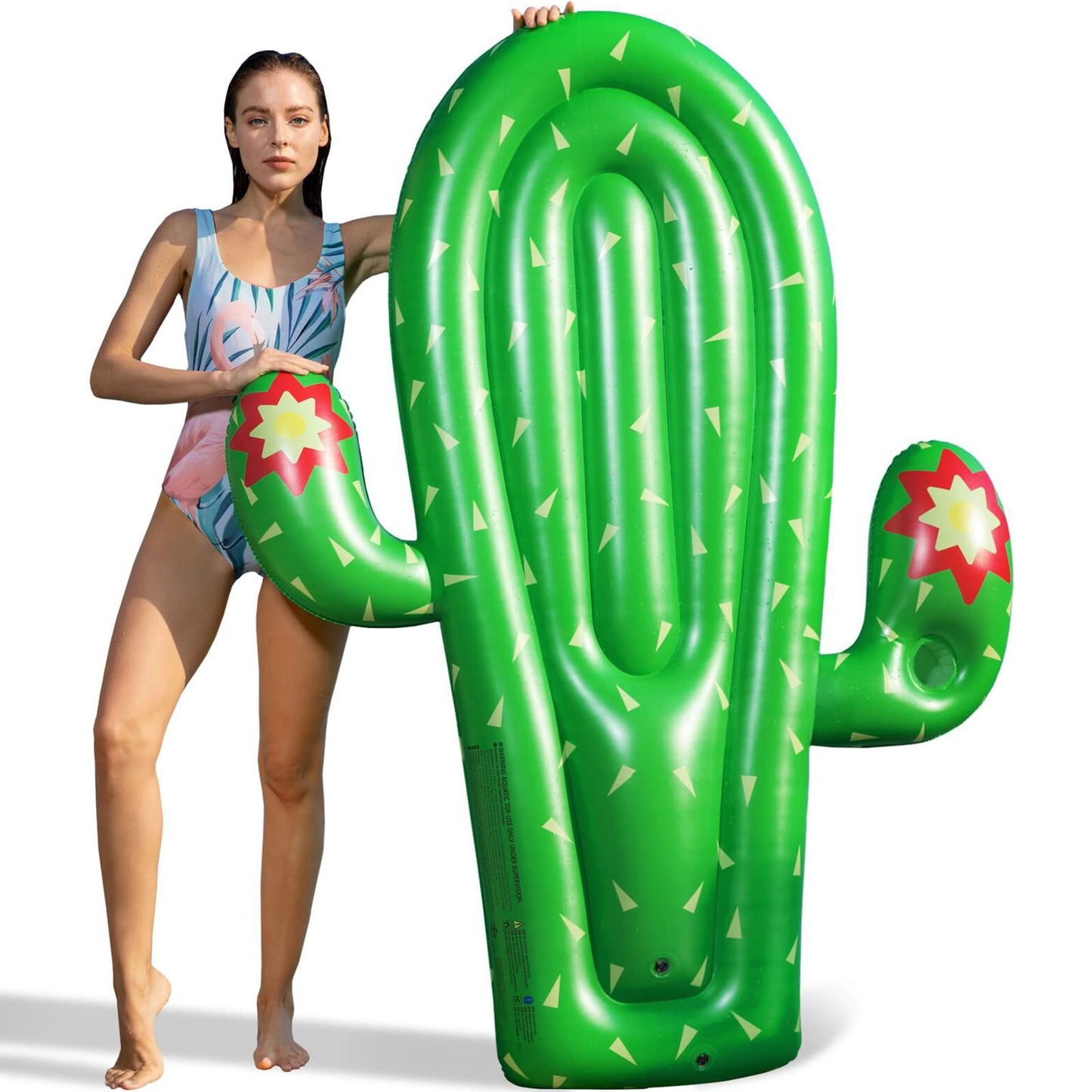 Jasonwell Giant Cactus Pineapple Pool Party Float Raft Summer Beach Swimming Pool Inflatable Floatie Lounge Pool Lounger Party Water Toys Pool Raft for Kids Adults