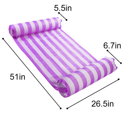 FindUWill Lot de 2 hamacs flottants de piscine de qualité supérieure, hamac gonflable polyvalent (selle, chaise longue, hamac, dériveur), hamac aquatique Lounge (04) jaune et violet